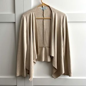 Faux Suede She and Sky Beige Drape Blazer size Small